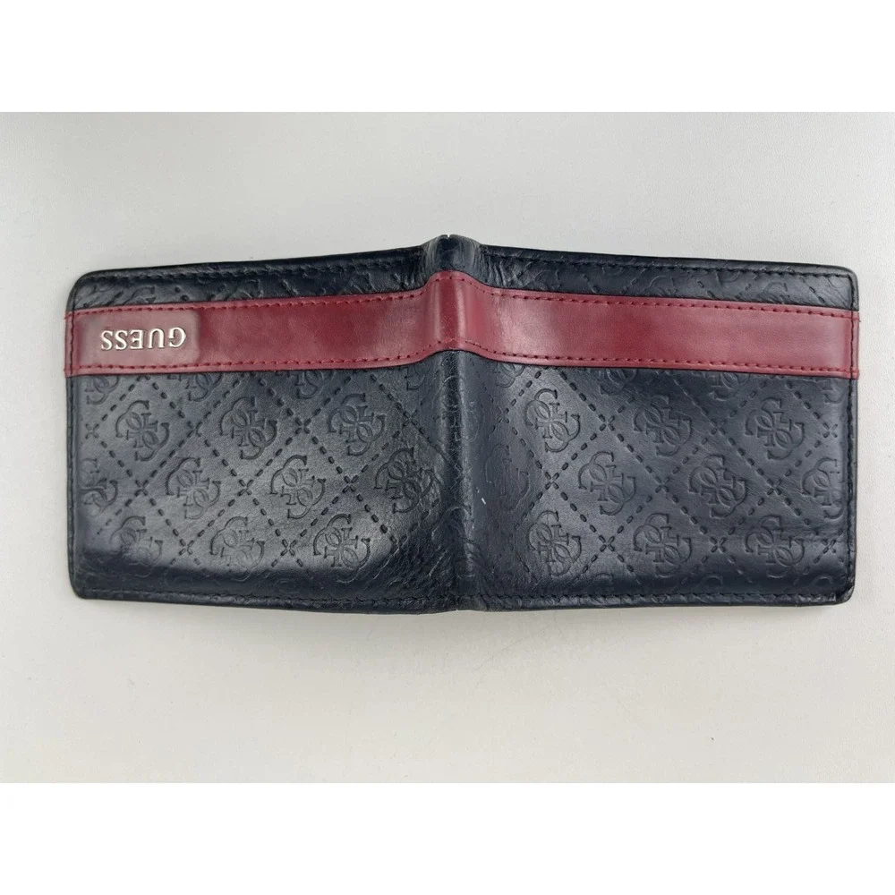 GUESS 31GU13X008 Men Bifold Wallet‎ - Black/Red, used